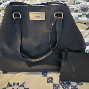 DKNY Black Shoulder Bag with Pouch